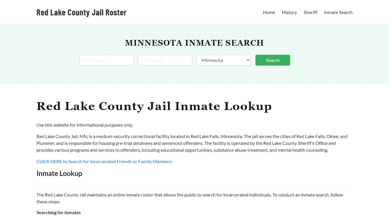 Red Lake County Jail Roster Lookup, MN, Inmate Search